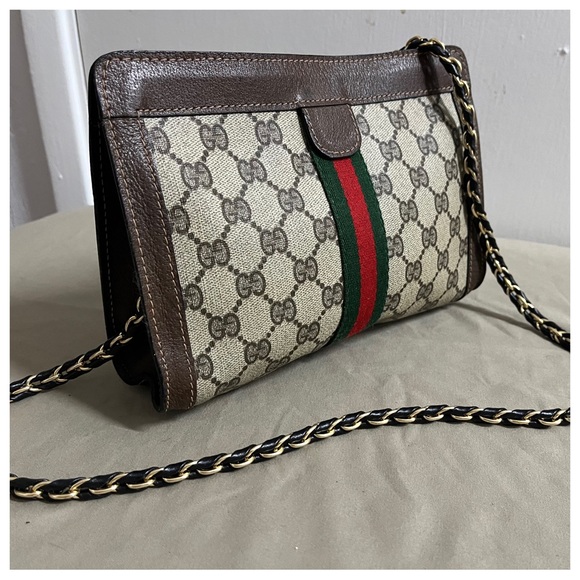 Authentic Gucci GG Sherry Monogram Mini Clutch On Chain - Picture 7 of 12